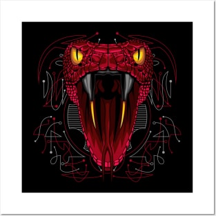 snake head design Posters and Art